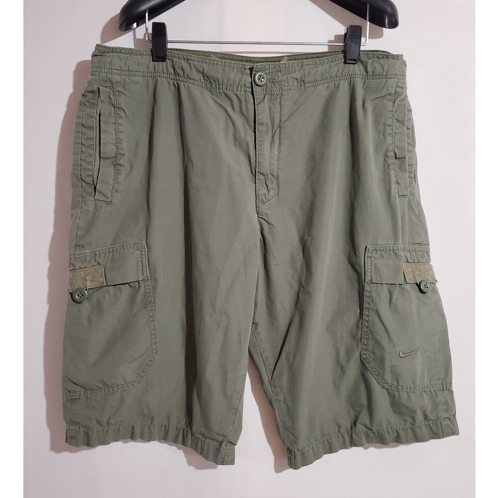 Nike the Athletic Dept 12" Cargo Shorts Mens Size L Green Drawstring Utility